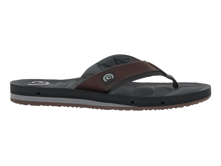 Sandalias Cobian para hombre en color negro y marrón con suela ergonómica.
