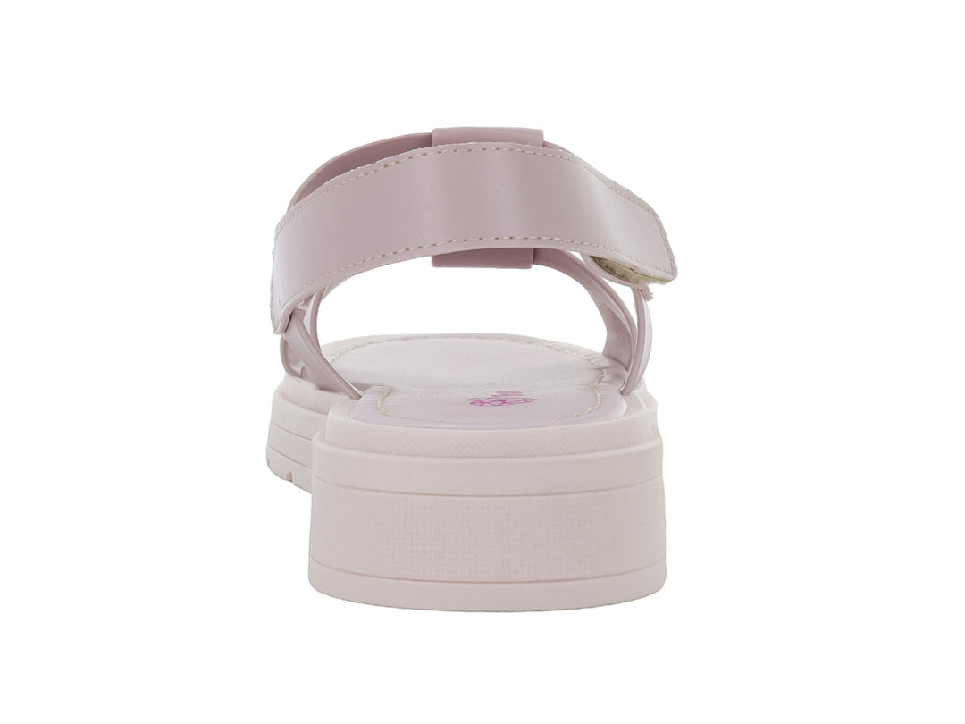 Sandalia Tropicana para niña en color rosa claro con plataforma gruesa y correas ajustables.