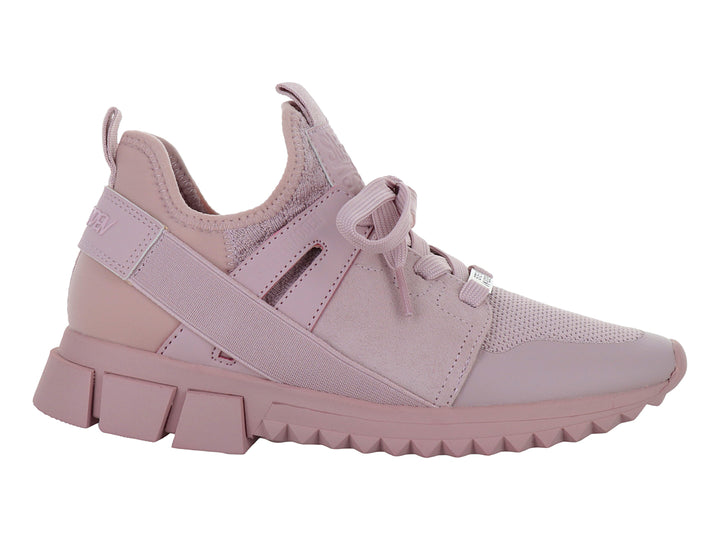 Tenis Steve Madden modelo Decend en color rosa sólido con suela gruesa y diseño deportivo moderno.