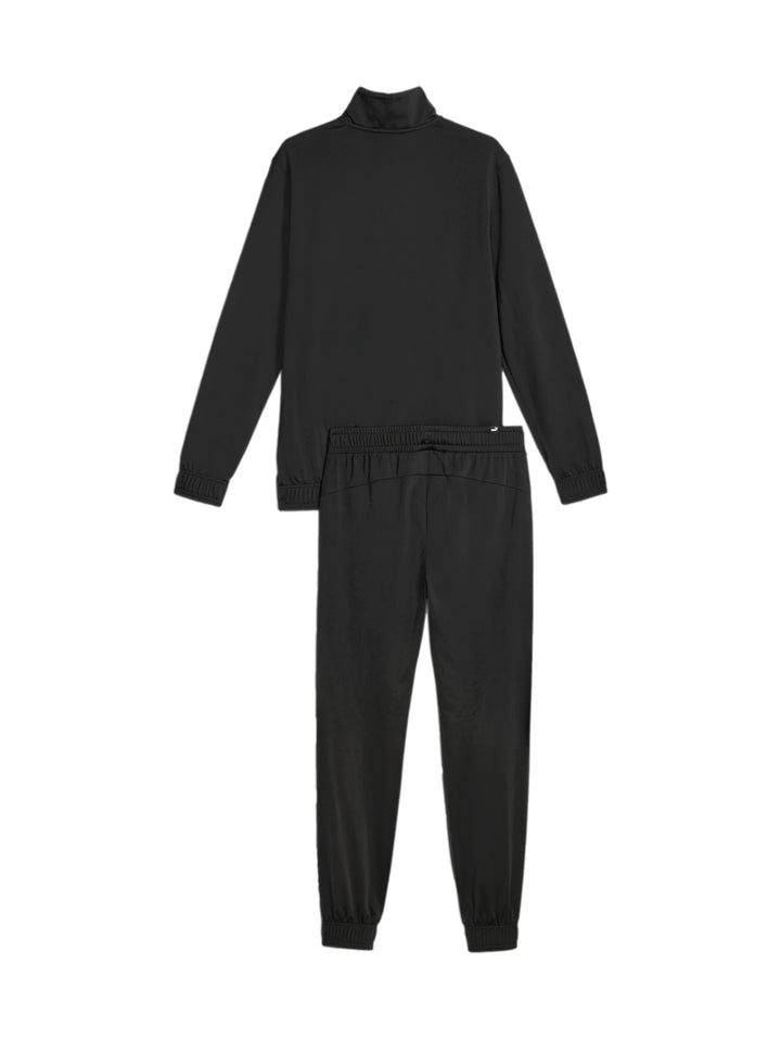 Conjunto deportivo PUMA negro con franja blanca en la chaqueta y pantalón a juego.