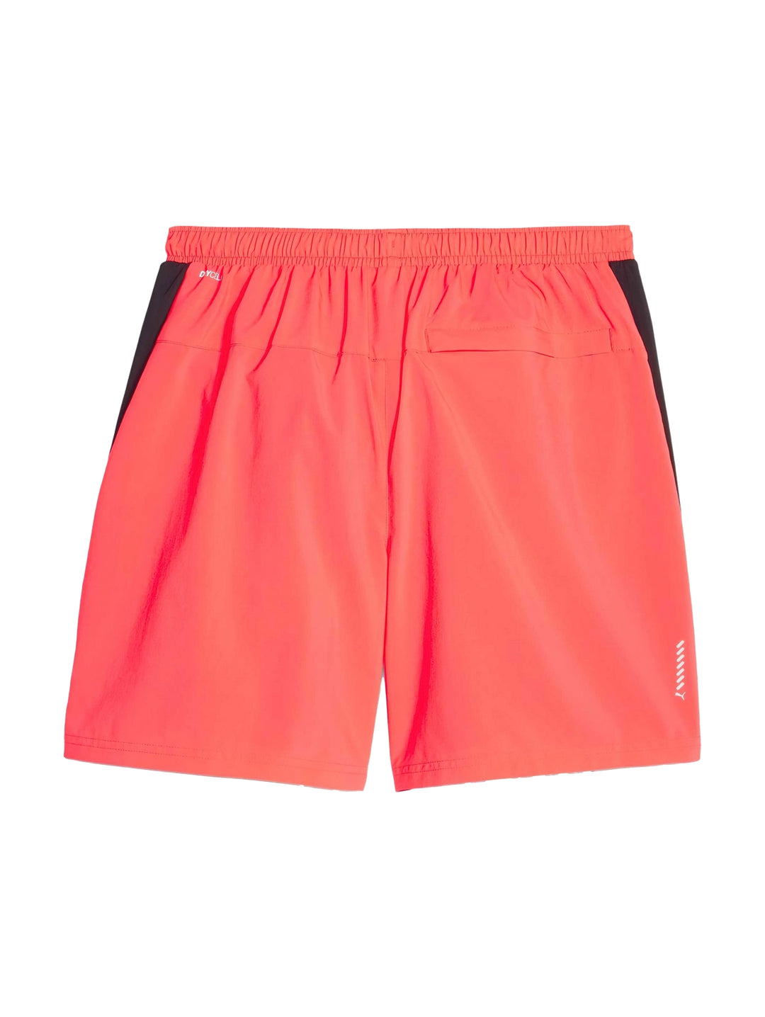 Pantalones cortos deportivos PUMA en color rosa fuego y negro.