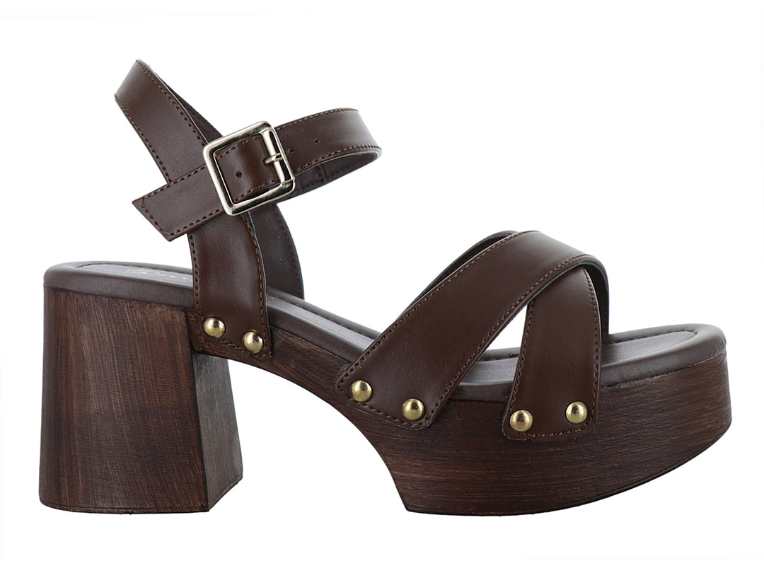 Sandalias Senties Café para Mujer