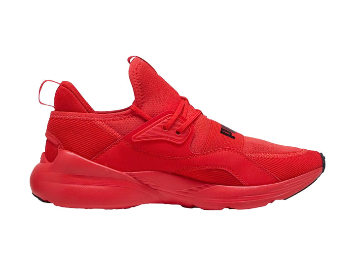 Tenis deportivos PUMA Cell Vive Intake de color rojo con detalles en negro.
