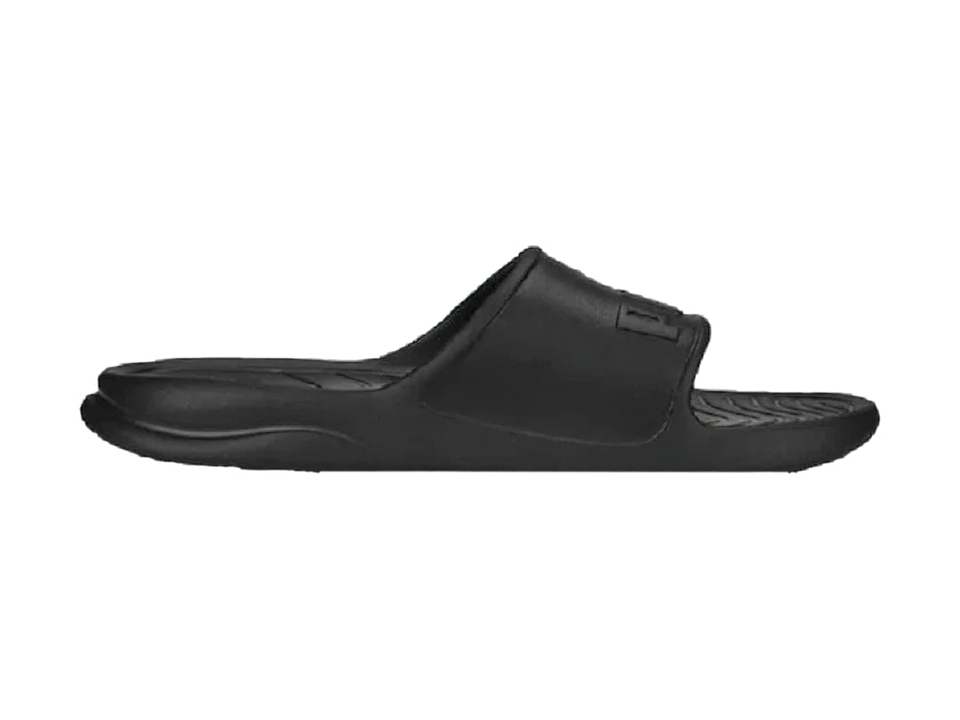 Sandalias PUMA Popcat 20 Injex en color negro sólido con diseño deportivo y correa ancha.