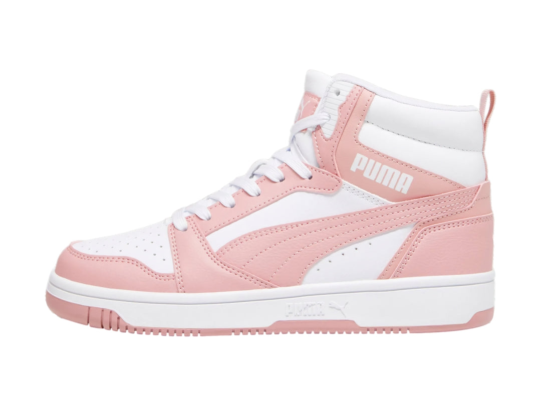 Tenis PUMA Rebound V6 Blanco y Rosa para Mujer