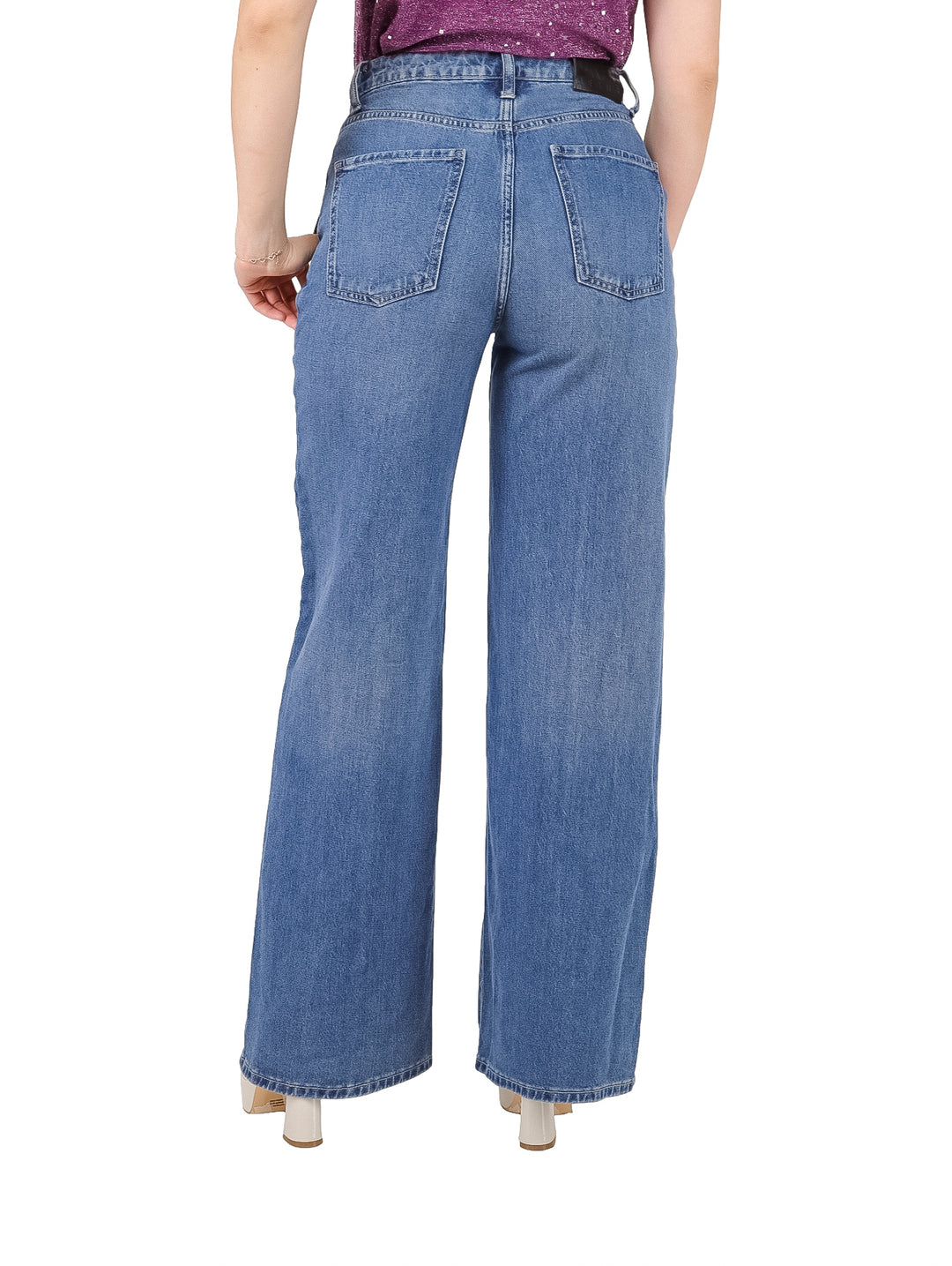 Pantalones DKNY Denim Wide Leg Azul para Mujer