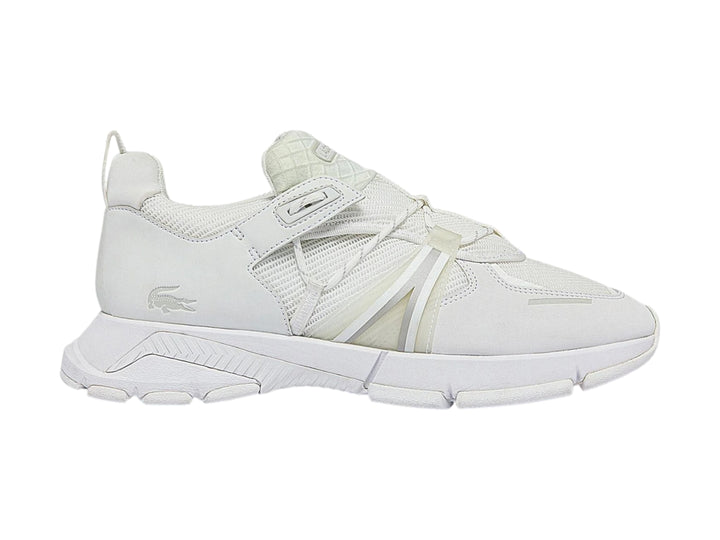 Tenis deportivos Lacoste de color blanco con diseño moderno y suela robusta.