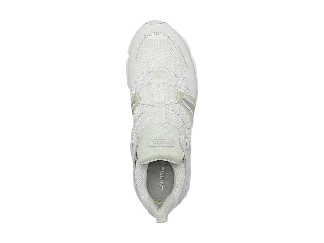 Tenis deportivos Lacoste de color blanco con diseño moderno y suela robusta.