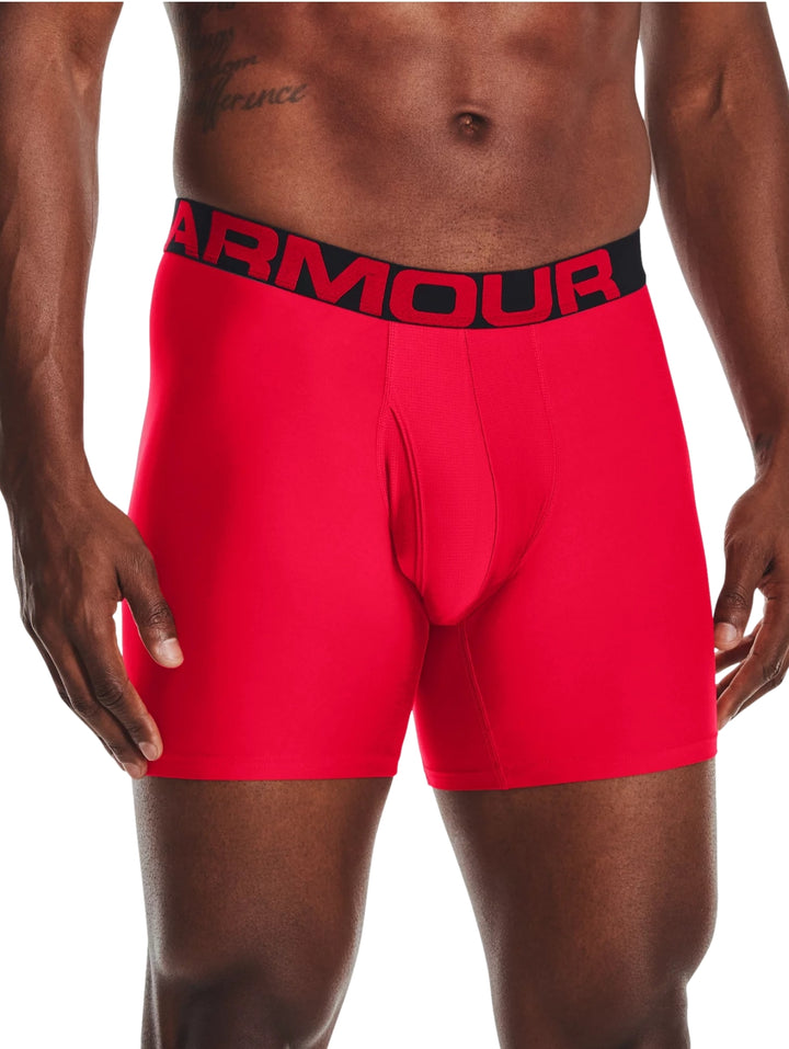 Bóxers Under Armour Tech 6in Rojo y Negro para Hombre