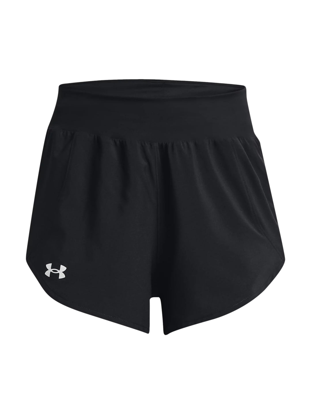Shorts deportivos negros de Under Armour para mujer.