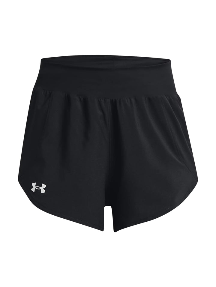 Shorts deportivos negros de Under Armour para mujer.