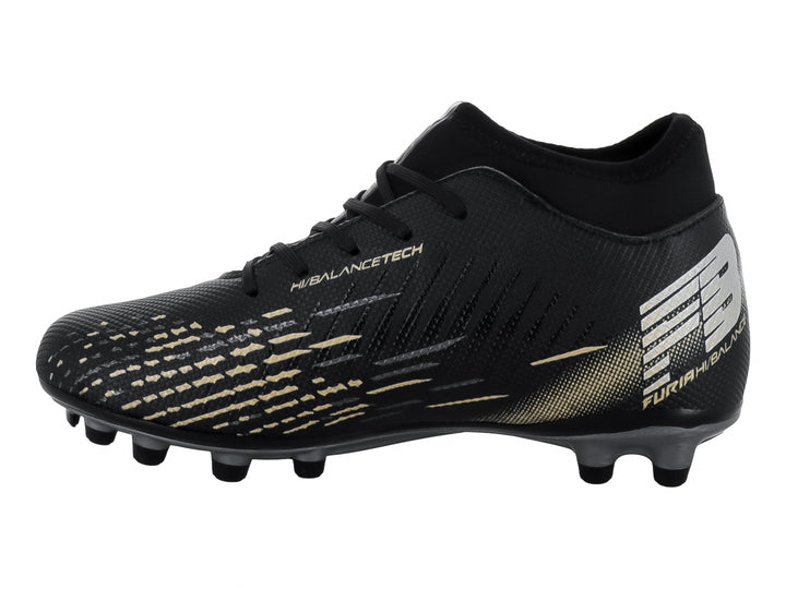 Tenis de Fútbol Furia 1515 Negro Plata y Oro para Niño