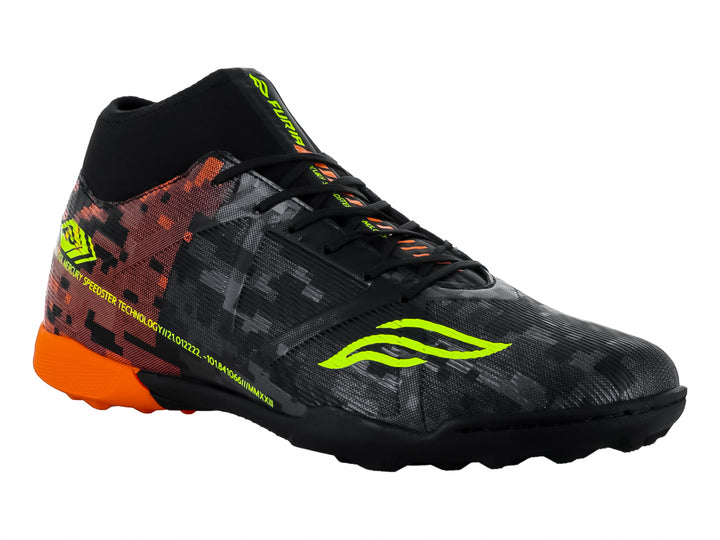 Tenis de Fútbol Furia Negro-Naranja para Hombre