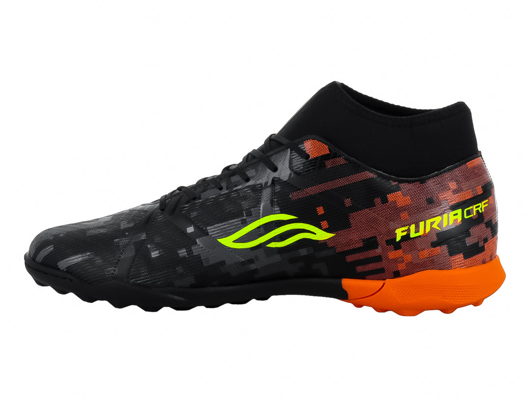 Tenis de Fútbol Furia Negro-Naranja para Hombre