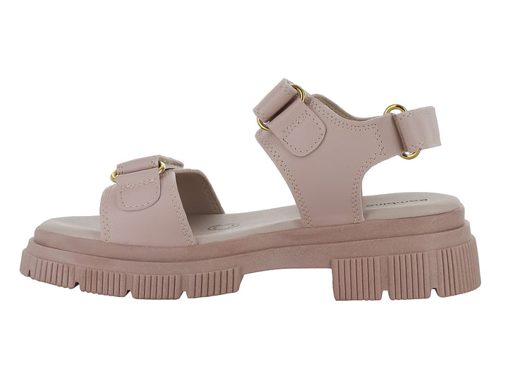 Sandalia color nude para Niña con suela de plataforma dentada y correas con hebilla.