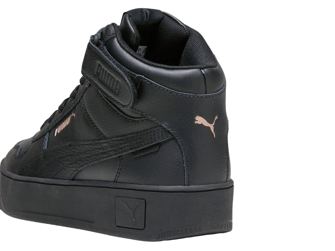 Tenis PUMA Carina Street Mid Negro y Oro para Mujer