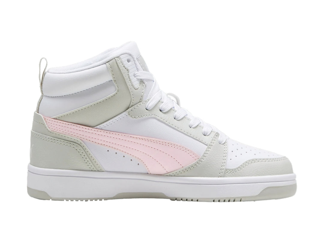 Tenis PUMA Rebound V6 Mid Blancos y Rosas para Nina