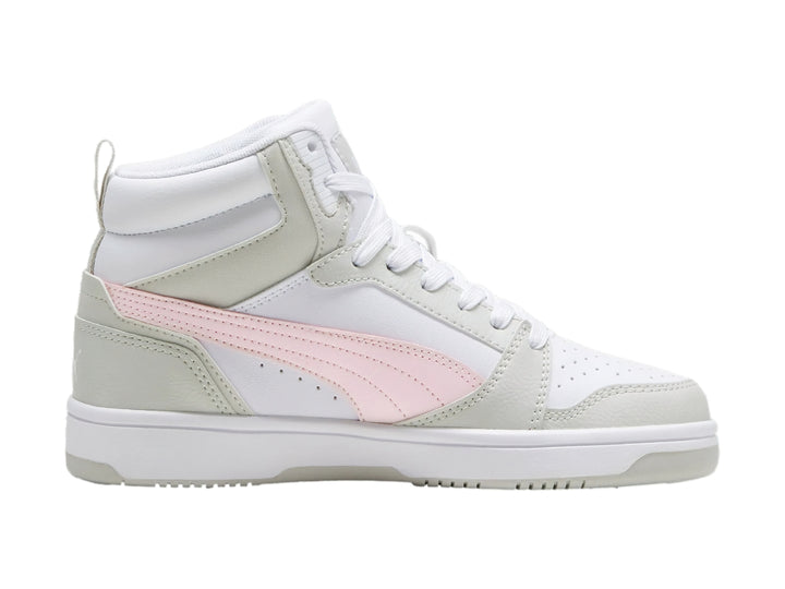 Tenis PUMA Rebound V6 Mid Blancos y Rosas para Nina