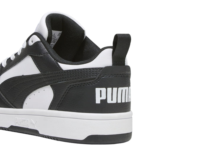 Tenis PUMA Rebound V6 Lo Blanco y Negro para Nino