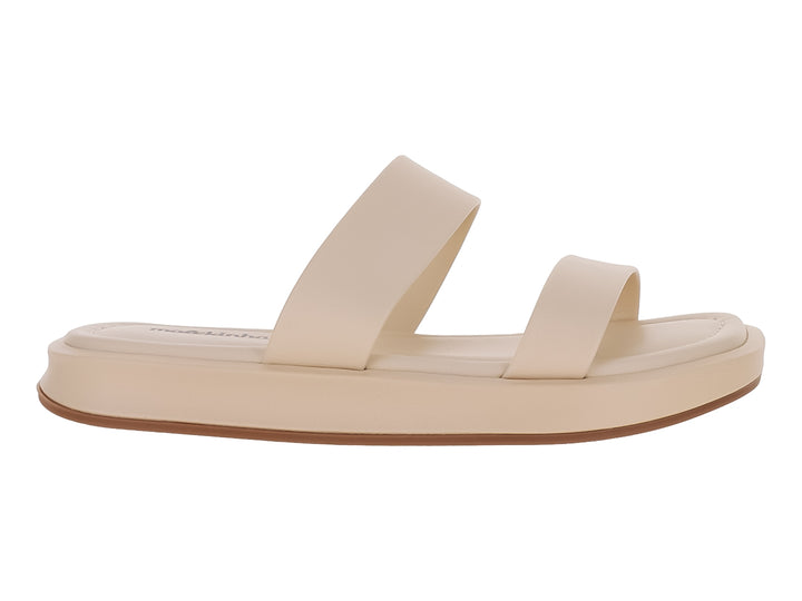 Sandalia de plataforma color crema con dos tiras anchas para Niña.