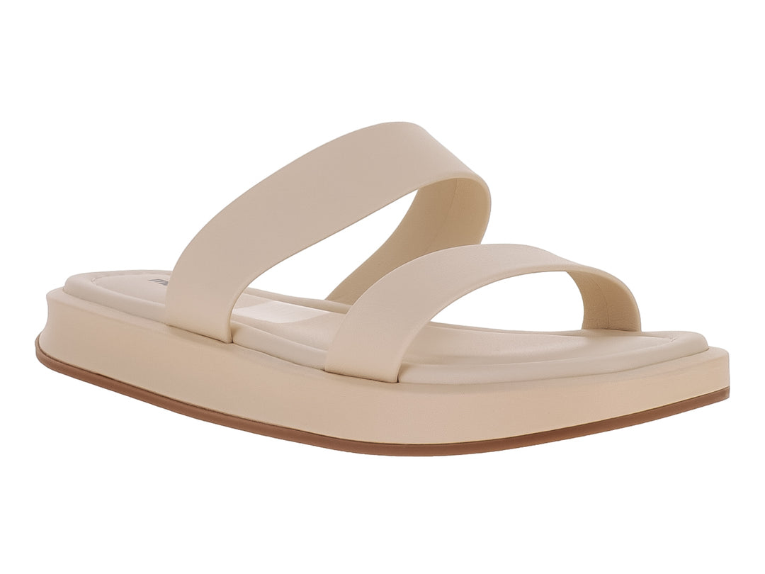 Sandalia de plataforma color crema con dos tiras anchas para Niña.