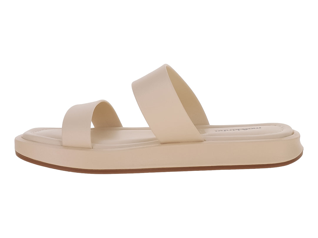 Sandalia de plataforma color crema con dos tiras anchas para Niña.
