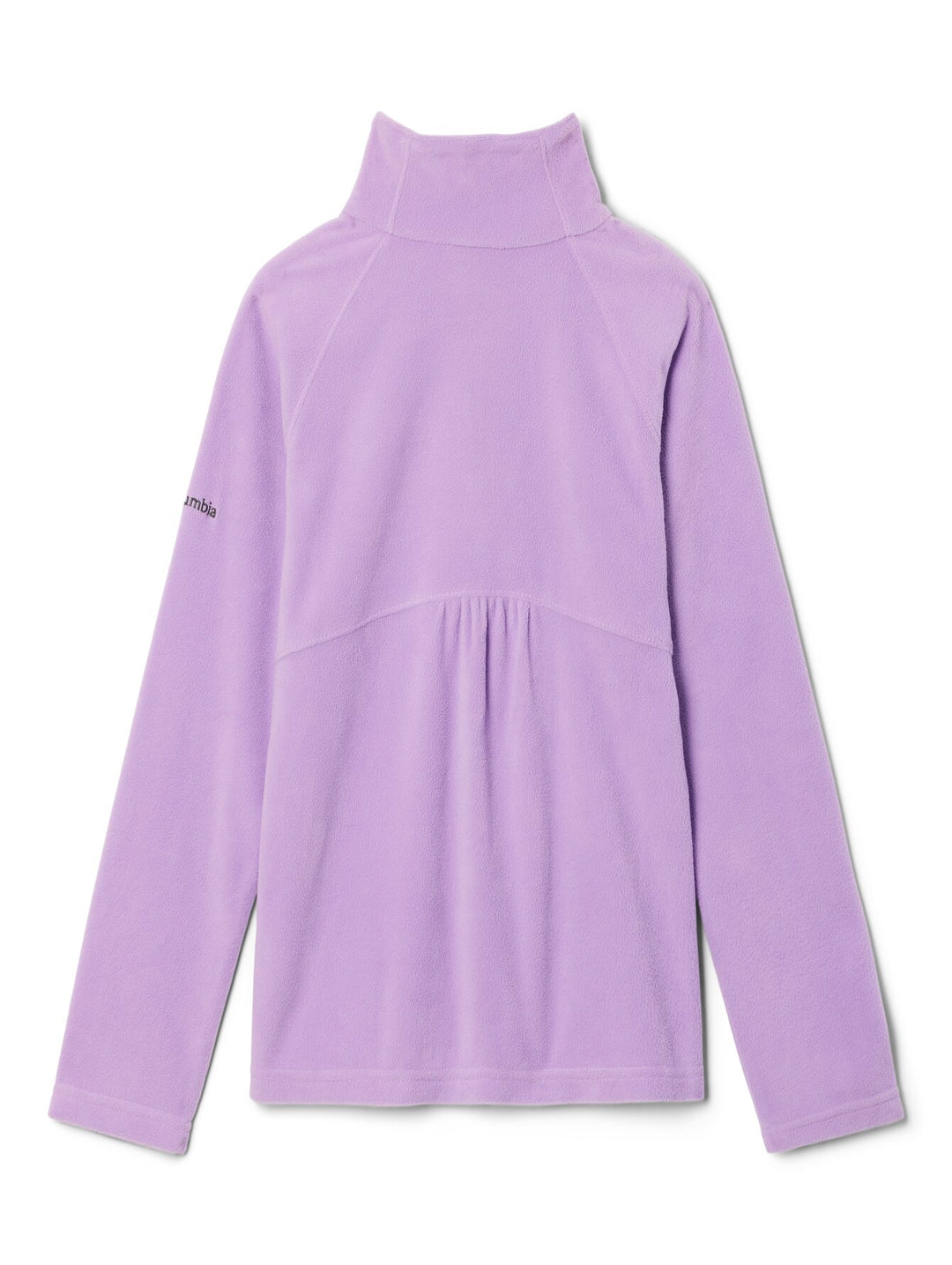 Sudadera Columbia morada de tela fleece con media cremallera para niños.