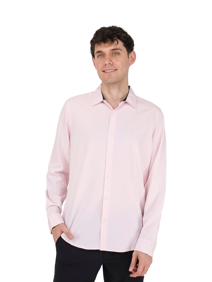 Camisa DKNY Manga Larga Rosa Claro para Hombre