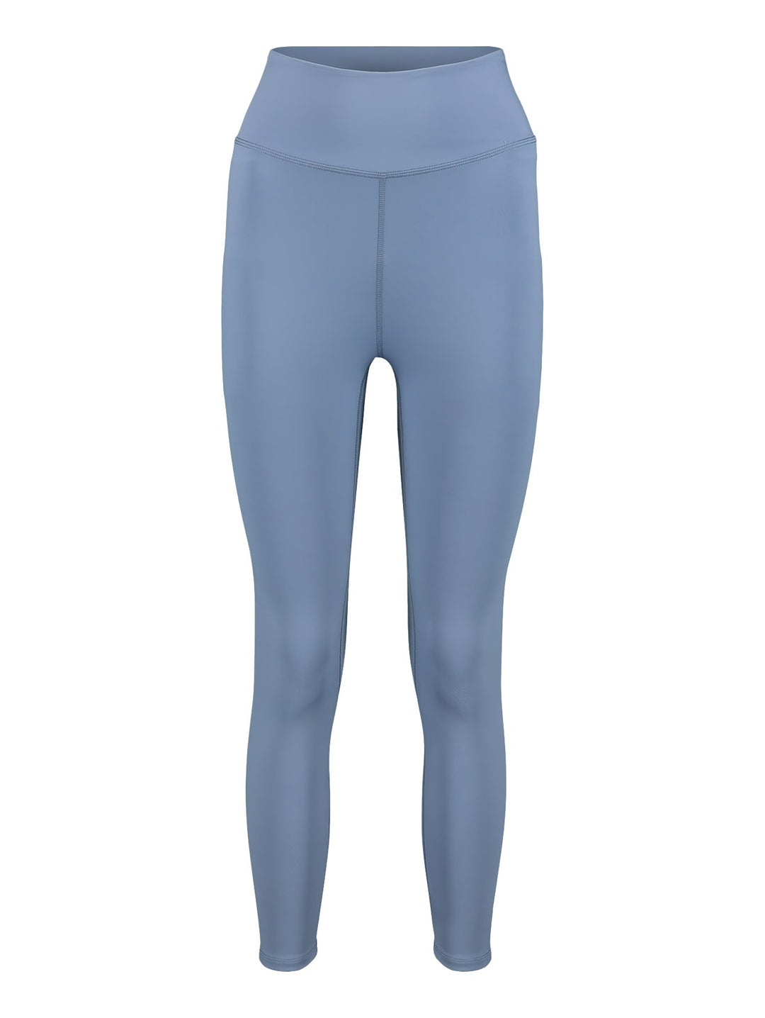 Leggings deportivos de color azul con cintura alta y diseño ajustado para mujer.