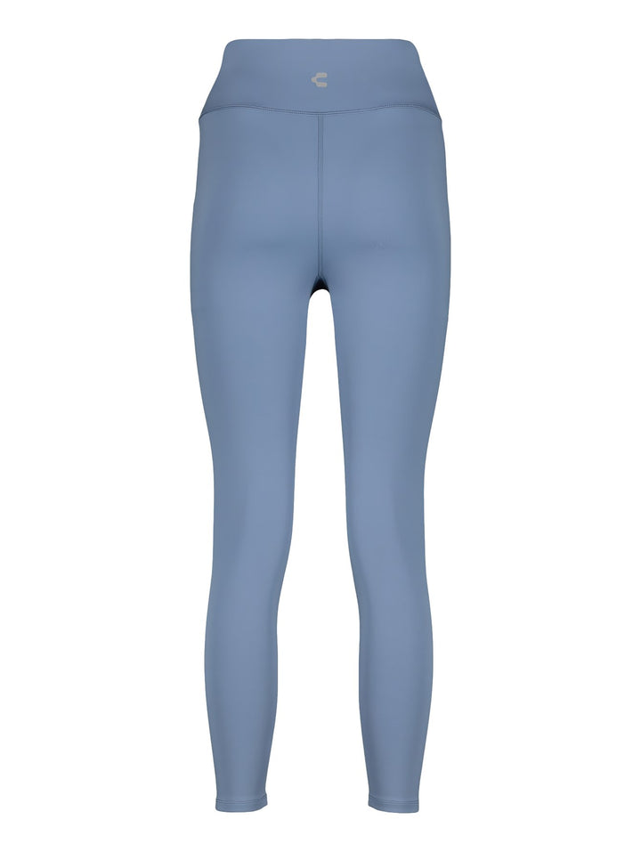 Leggings deportivos de color azul con cintura alta y diseño ajustado para mujer.
