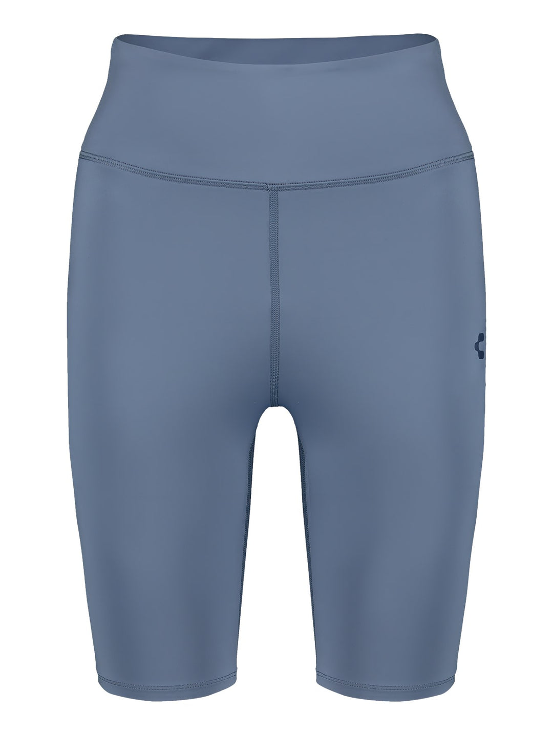 Mallas deportivas tipo biker en color azul lavanda para mujer con cintura alta.
