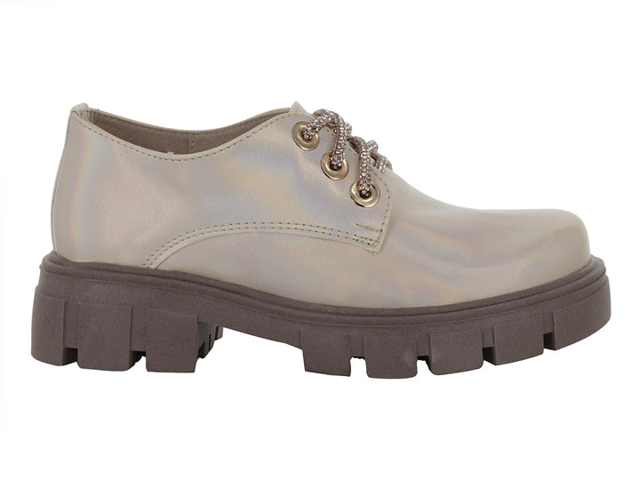 Zapatos Oxford Miroslava Color Platina para Nina