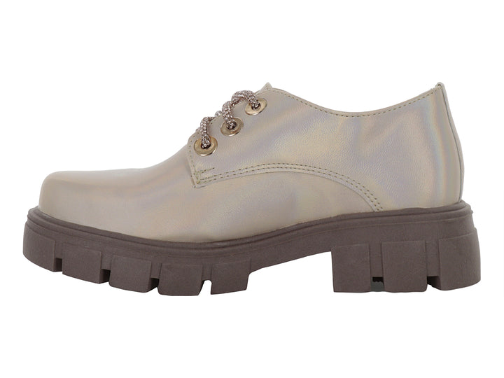 Zapatos Oxford Miroslava Color Platina para Nina