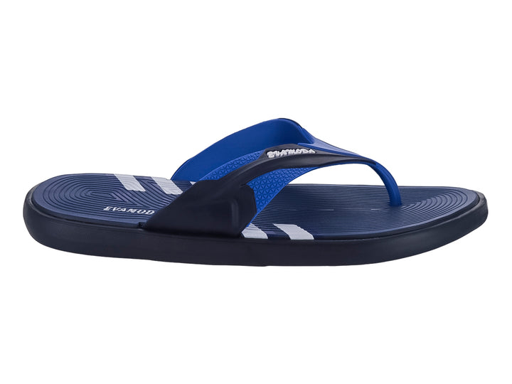 Sandalias de dedo color azul marino y azul real con detalles en blanco.