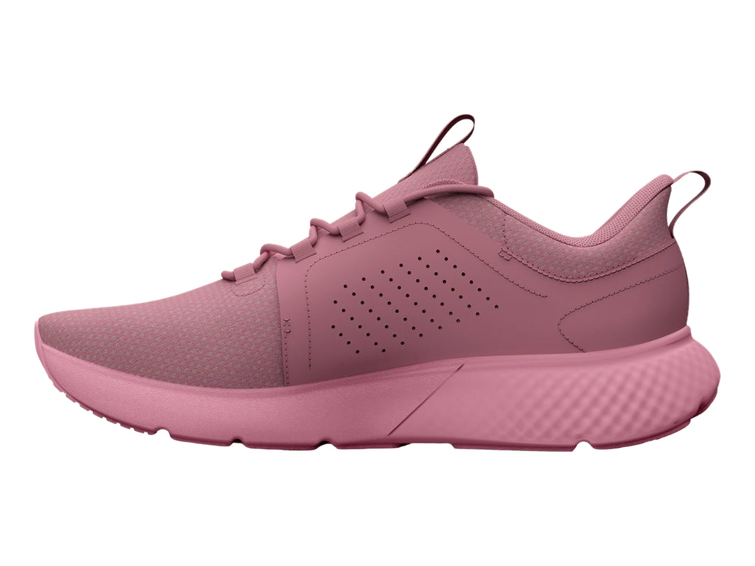 Tenis deportivos Under Armour color rosa Pink Elixir con diseño de malla y suela Charged.