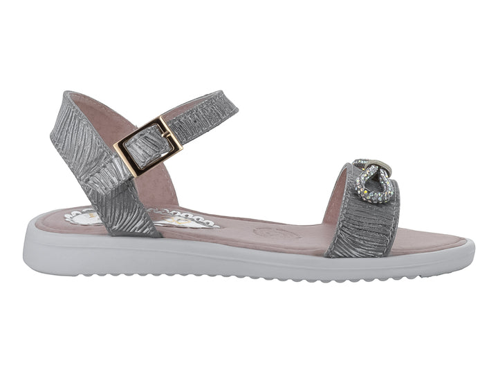 Sandalias Viris Marfil Plata para Niña