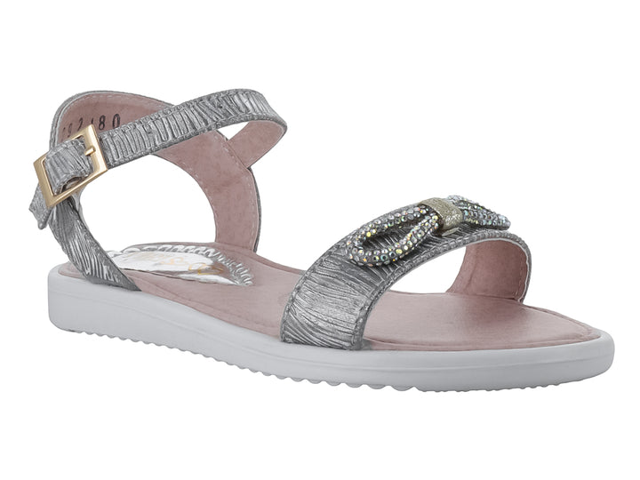 Sandalias Viris Marfil Plata para Niña