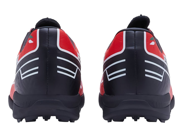 Zapato de fútbol Pirma Brasil en color rojo con detalles en negro y blanco, suela para pasto sintético.
