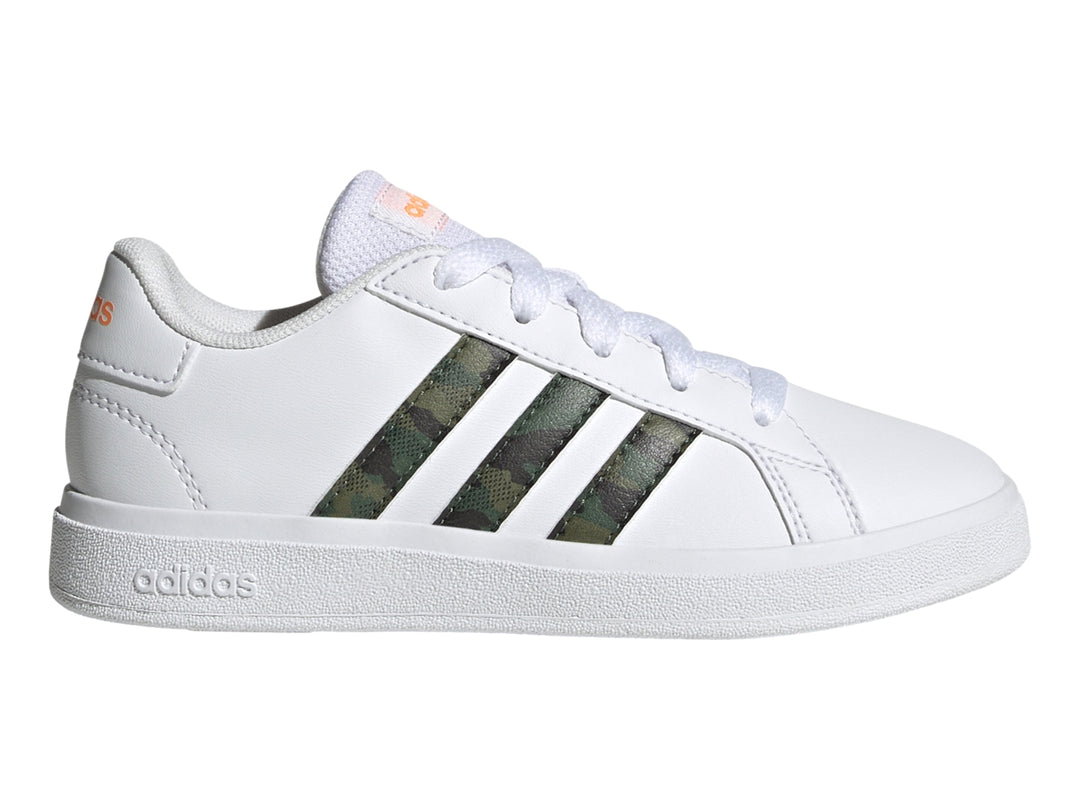 Tenis Adidas Grand Court 2.0 K Blanco y Naranja para Niño