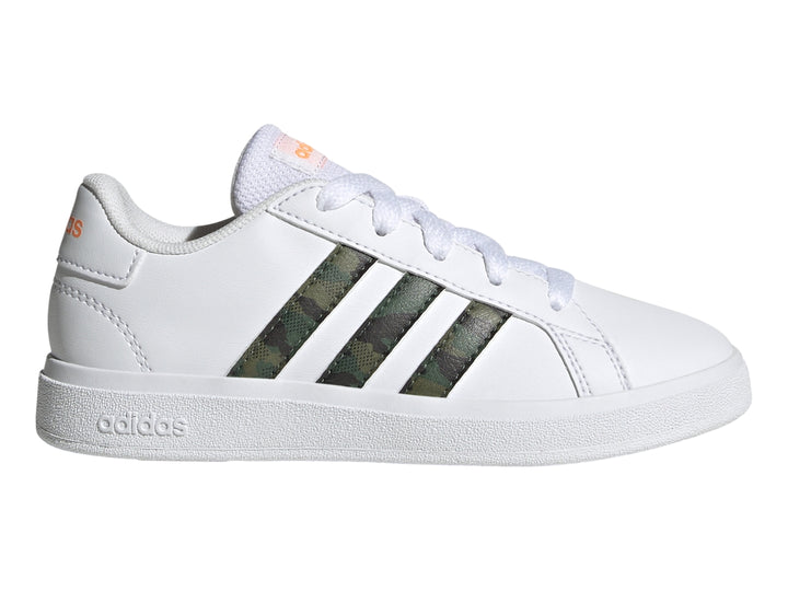 Tenis Adidas Grand Court 2.0 K Blanco y Naranja para Niño