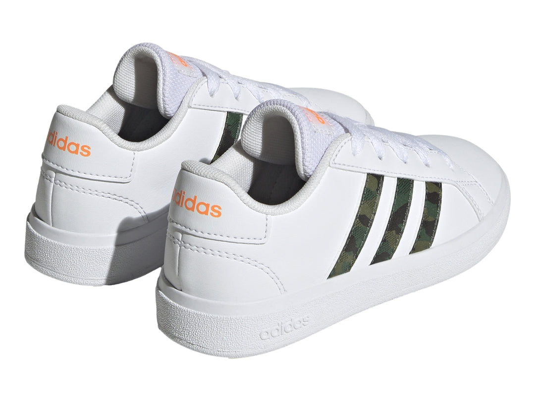 Tenis Adidas Grand Court 2.0 K Blanco y Naranja para Niño