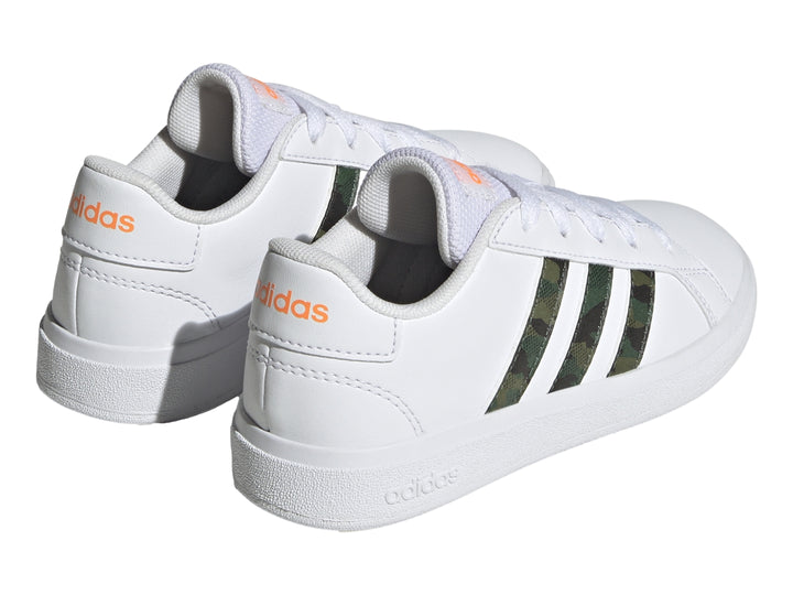 Tenis Adidas Grand Court 2.0 K Blanco y Naranja para Niño