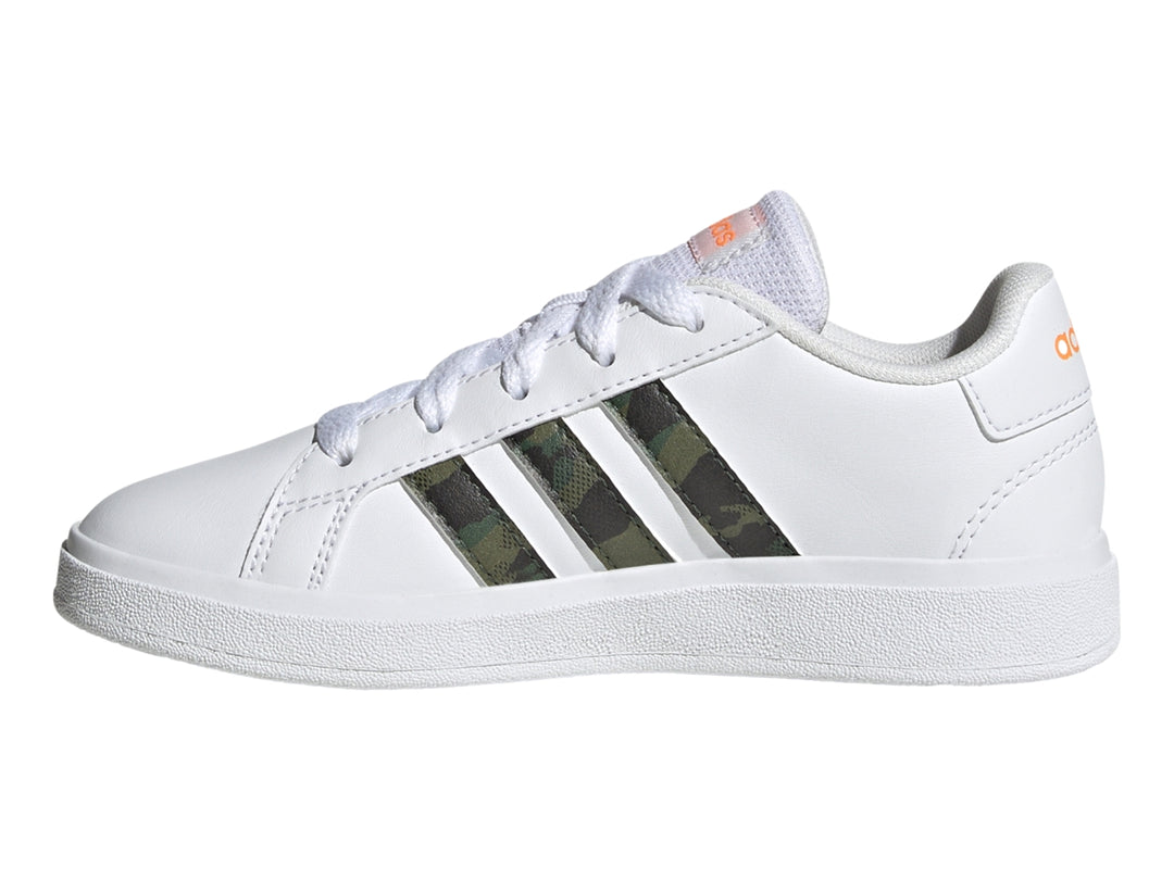 Tenis Adidas Grand Court 2.0 K Blanco y Naranja para Niño