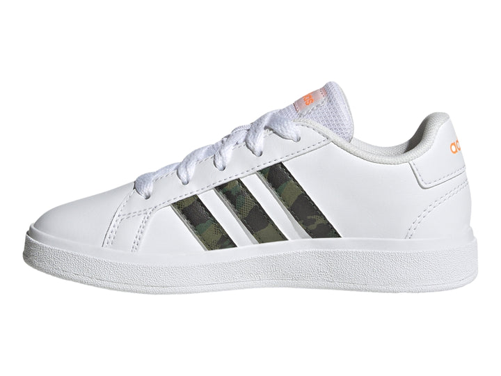 Tenis Adidas Grand Court 2.0 K Blanco y Naranja para Niño