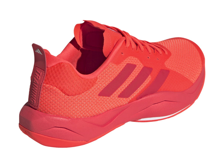 Tenis deportivos Adidas color rojo brillante con malla transpirable y suela sintética.