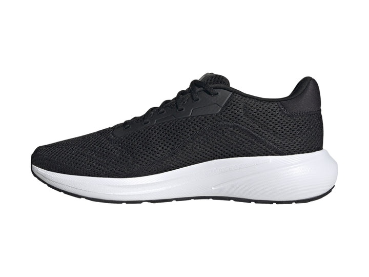 Tenis deportivos Adidas Response Runner color negro con suela y franjas laterales blancas.