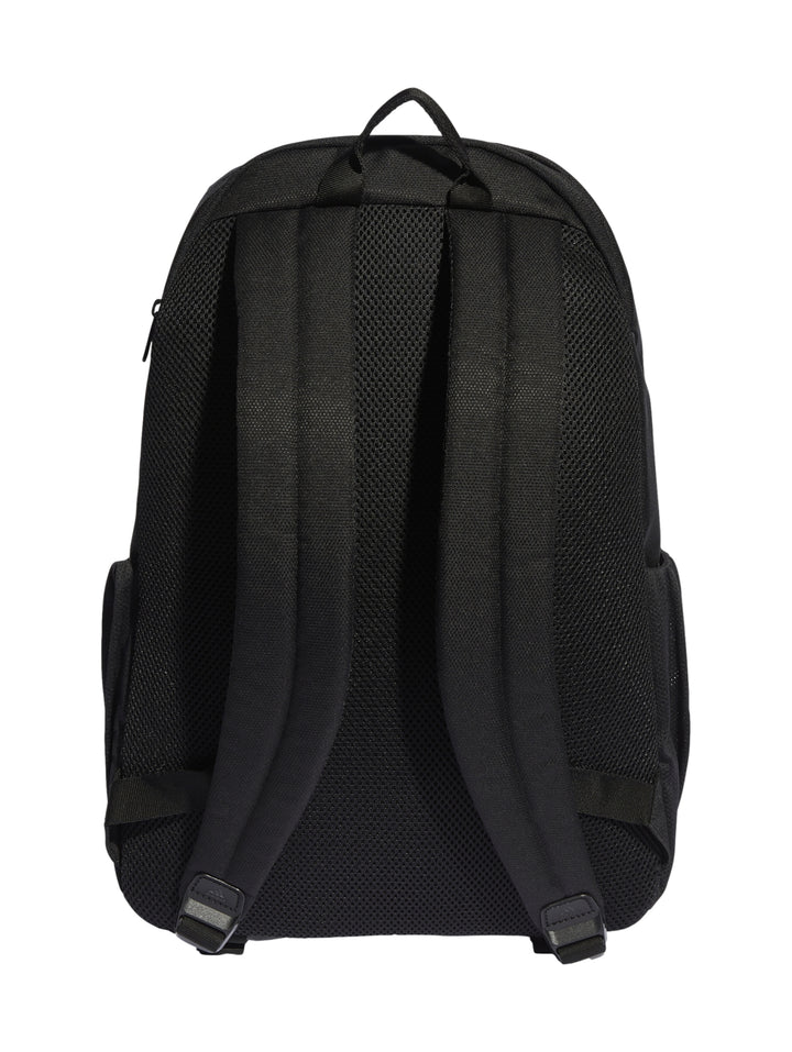 Mochila escolar Adidas de color negro con logotipo blanco frontal y múltiples compartimentos.