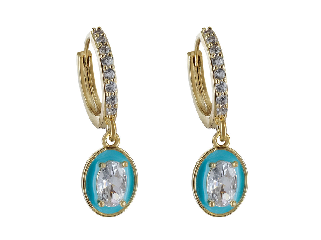 Aretes Unlimited Dorados con Azul para Mujer