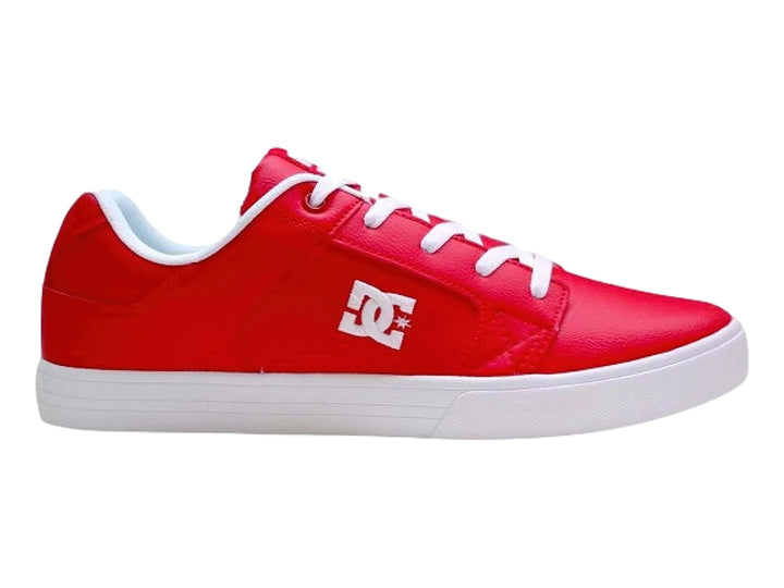 Tenis DC Shoes Method TX color rojo con suela y cordones blancos.