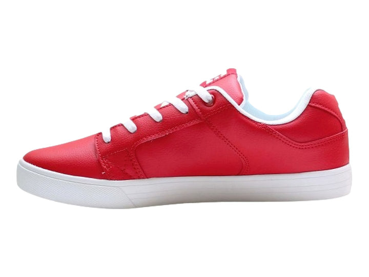 Tenis DC Shoes Method TX color rojo con suela y cordones blancos.